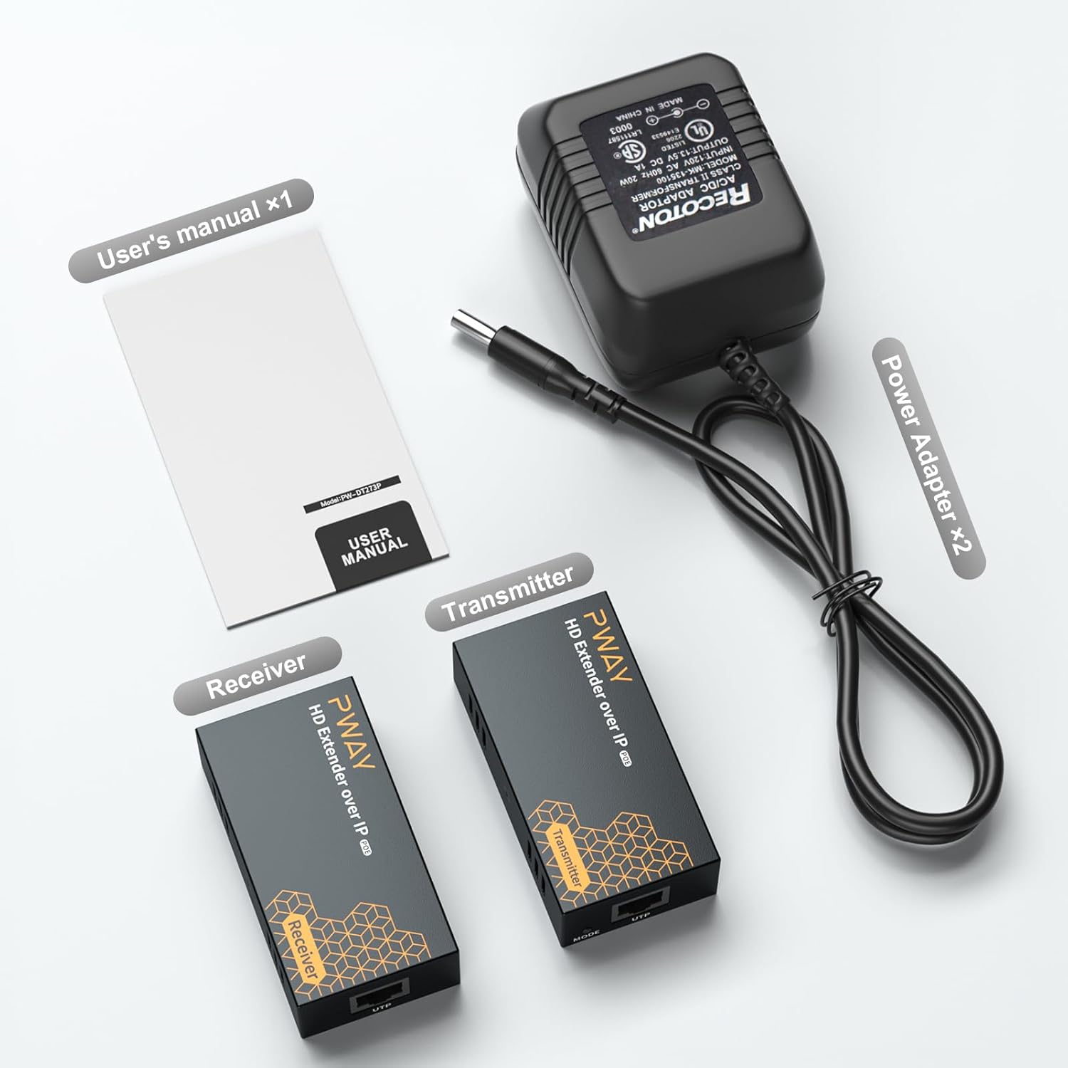 Thumbnail 6 de PWAY 400ft HDMI Extender Over Ethernet (PW-DT273P) — 1080p HDMI Over Cat5e/6 with POE and One-to-Many via Switch