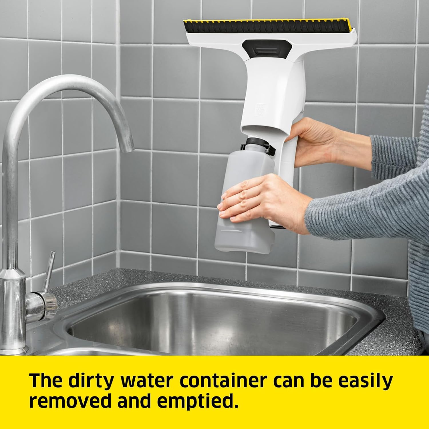 Detalle de Kärcher Window Vac WV 6 Plus: 100‑Minute Battery, 280 mm Suction Head & Cleaning Kit