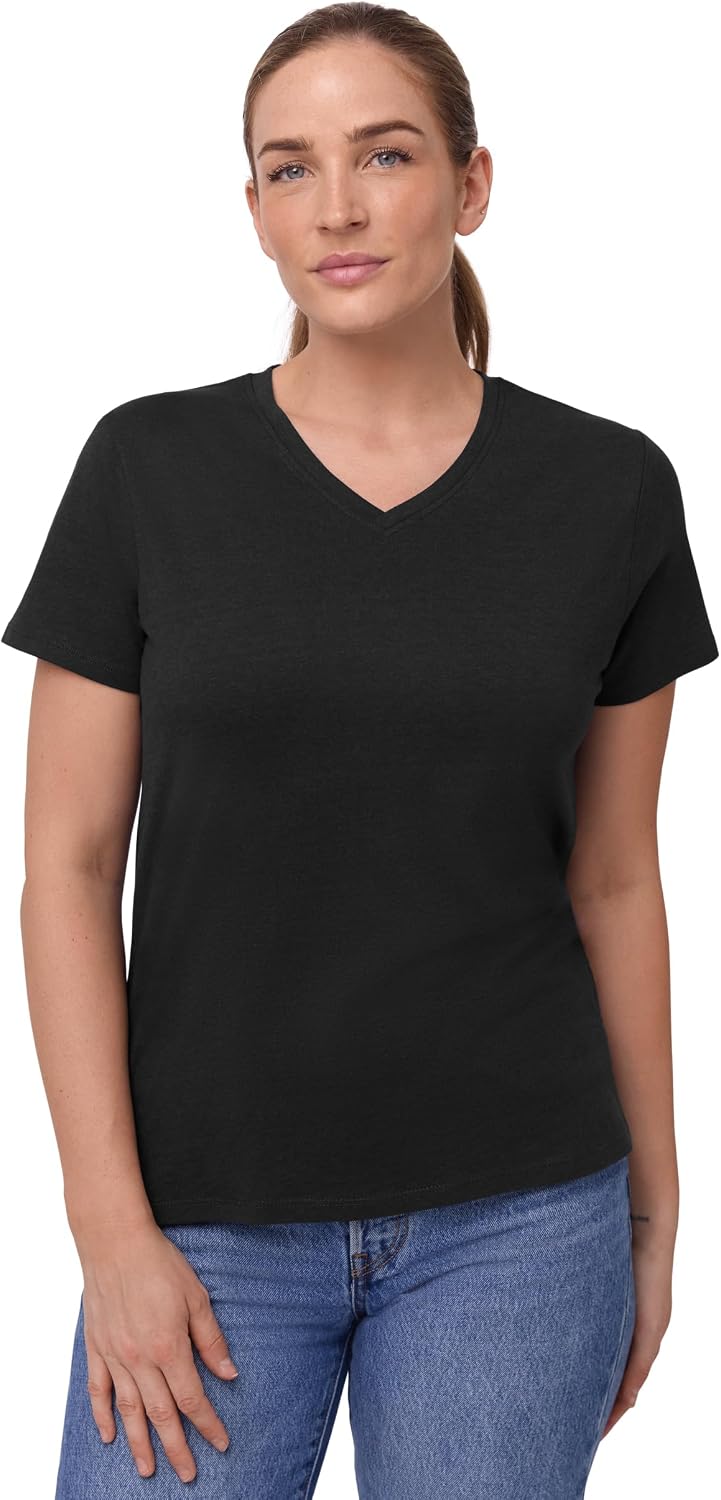 Thumbnail 6 de DANISH ENDURANCE T-Shirt en coton bio et modal — Col V ou Rond, Femme