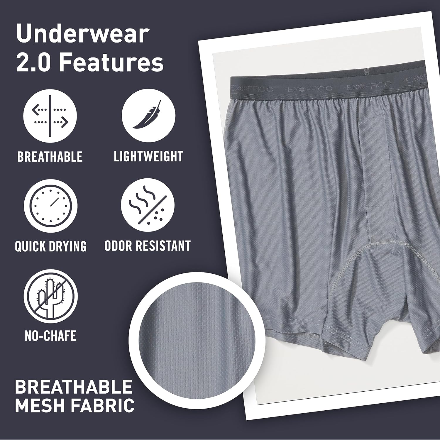 Thumbnail 2 de ExOfficio Men’s Give-N-Go 2.0 Boxer: Breathable, Durable Travel Underwear