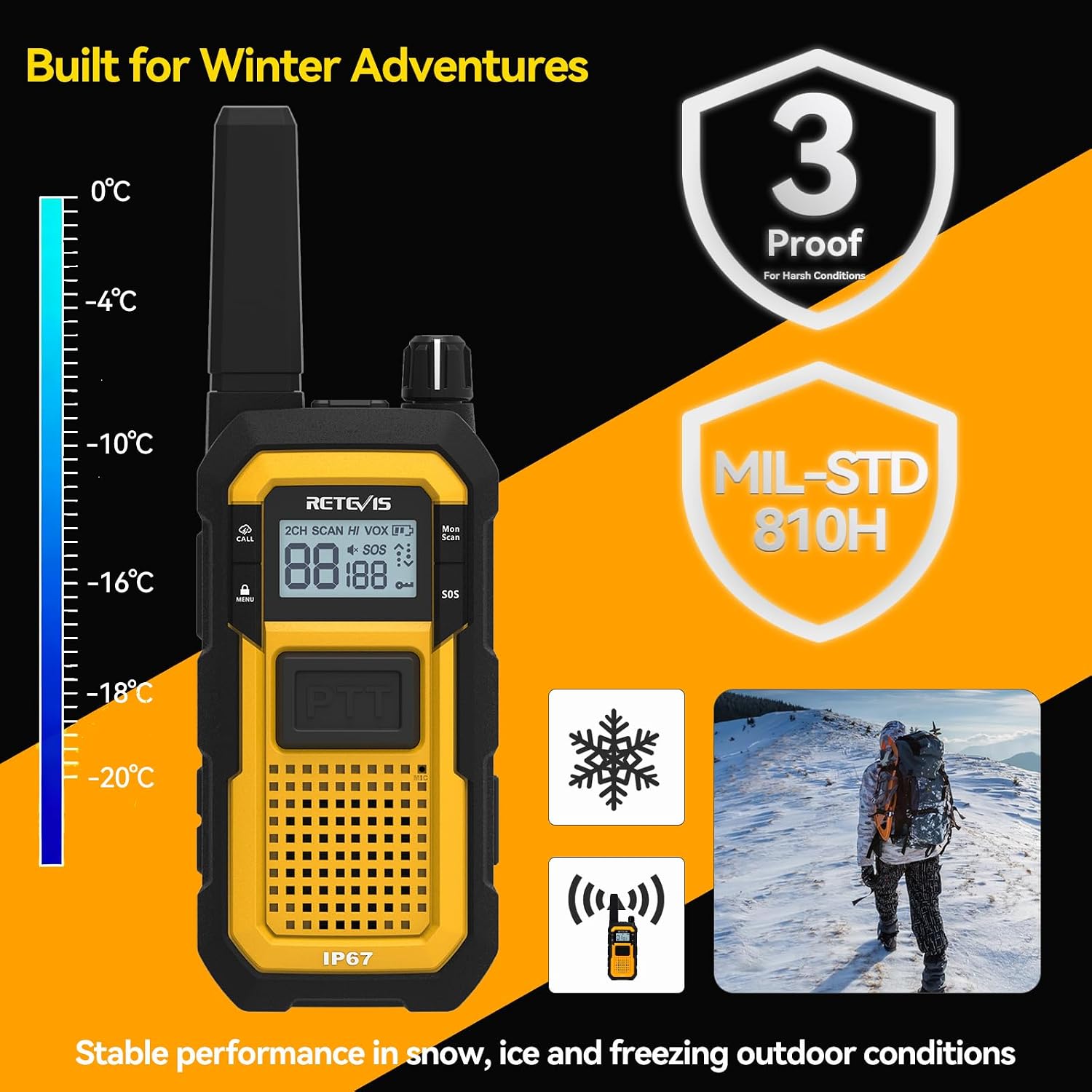 Thumbnail 5 de Retevis RB48 Long Range Walkie Talkies 20hr Battery