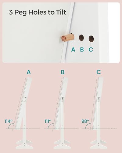 Detalle 2 de SONGMICS Mirror Jewellery Cabinet Armoire JJC069W02 (White with Beige Lining)
