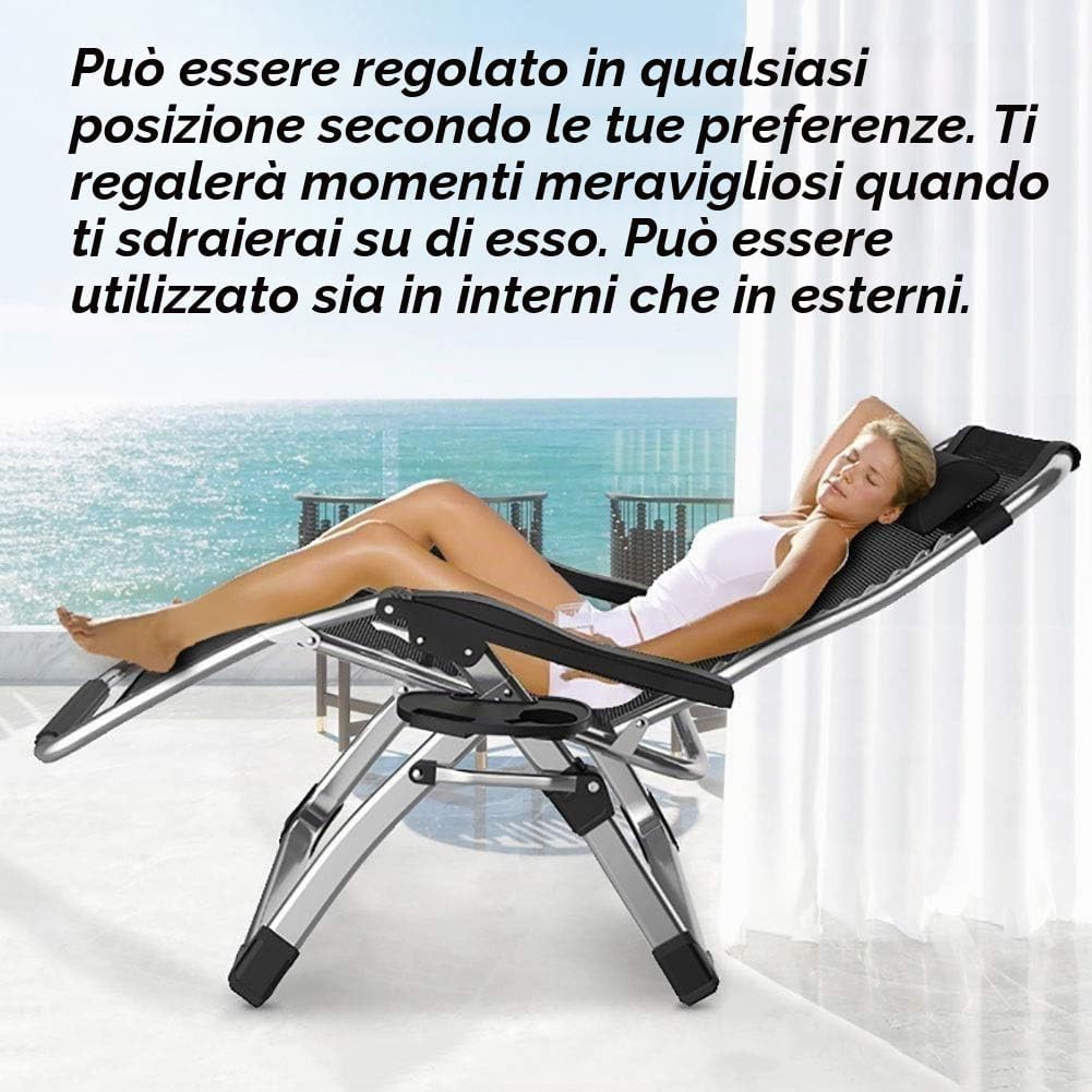 Detalle 2 de DQCHAIR Sedia gravità zero extra larga 200kg