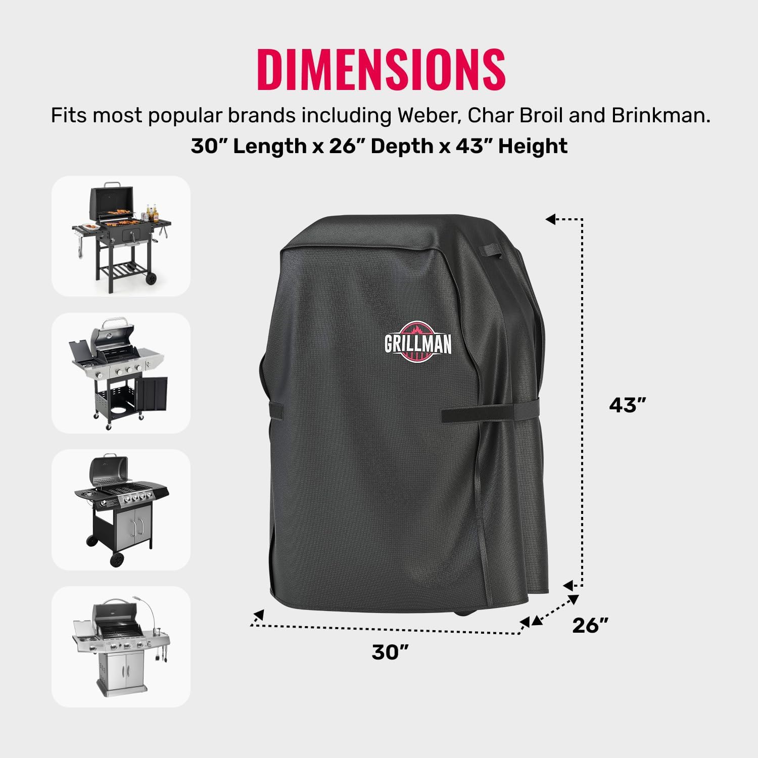 Detalle de Grillman Heavy Duty BBQ Cover – 147 x 61 x 122 cm