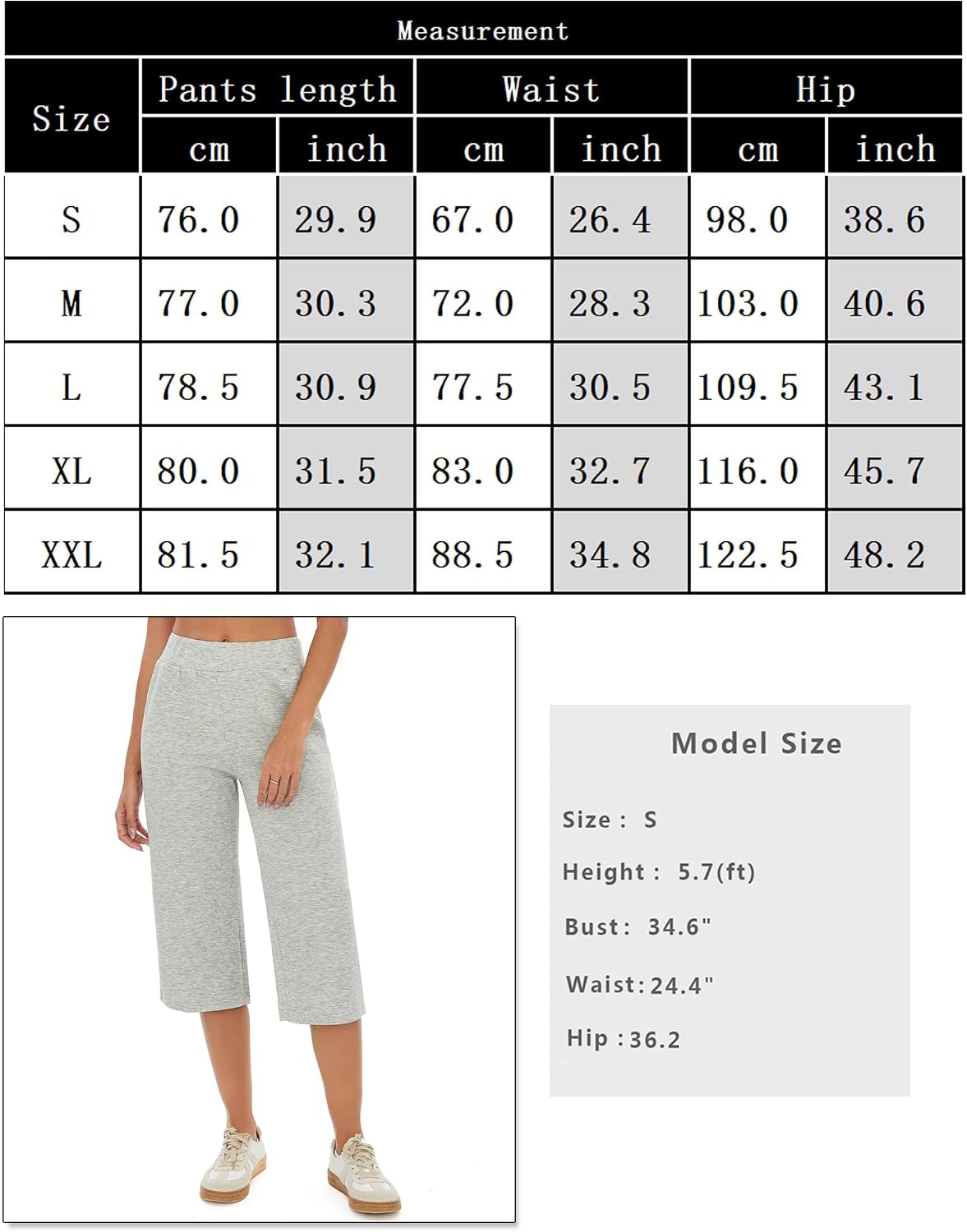 Thumbnail 5 de Crewhpo Pantalones Capri 3/4 Mujer Verano