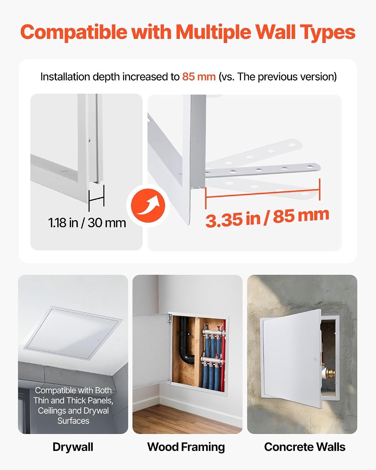 Detalle 2 de VEVOR 9.03.S008.2342A Metal Drywall Access Panel, 19.2-Inch Galvanized Steel