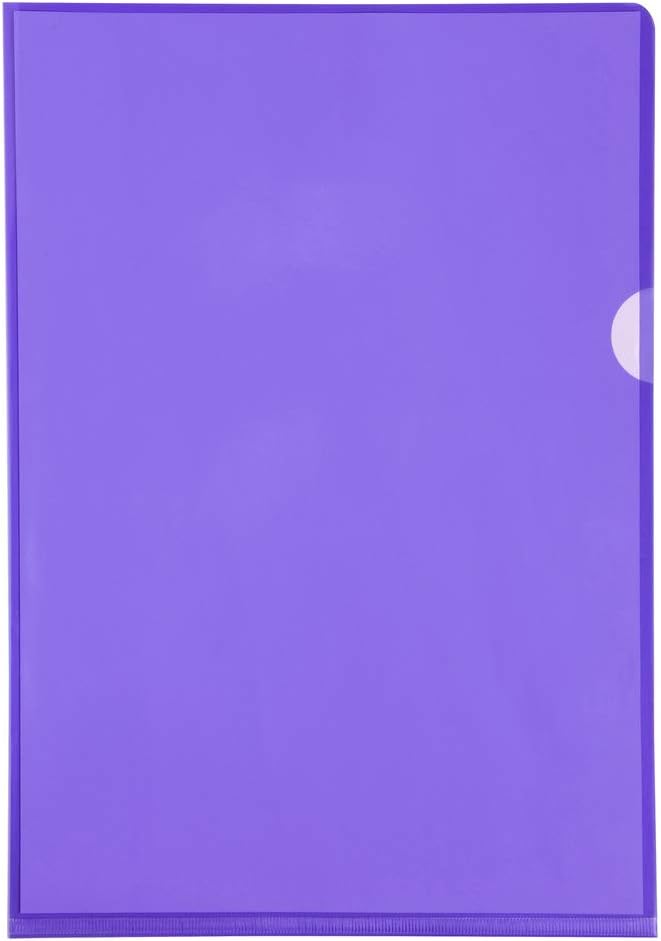 Detalle de Exacompta Boîte de 100 pochettes coin en PVC 14/100 ème – Violet (parme) - A4