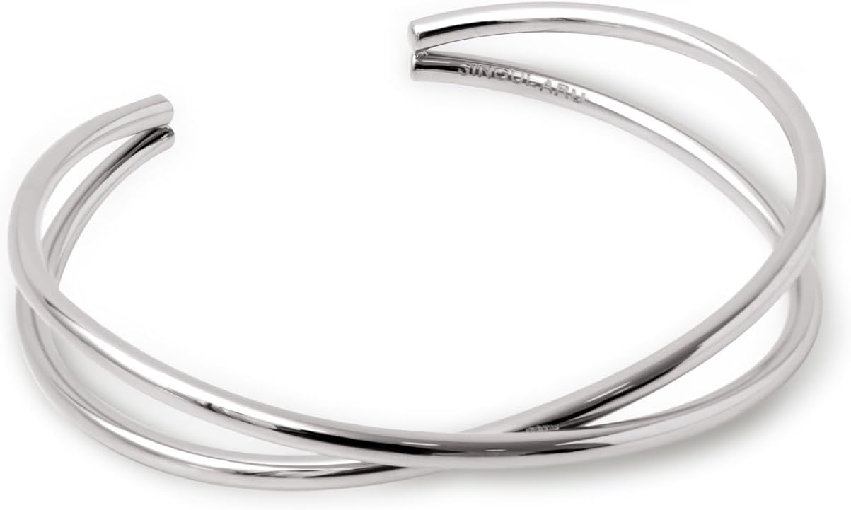 Detalle de SINGULARU Bracciale Cross in acciaio inox o acciaio placcato oro 18Kt – Taglia unica