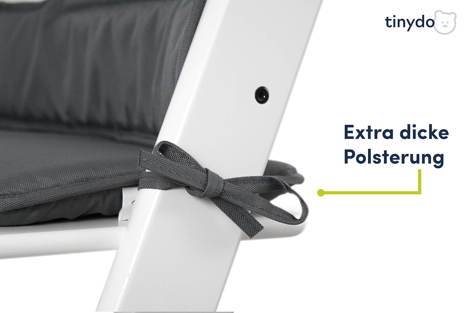 Detalle de Tinydo Hochstuhl Sitzkissen für Stokke Tripp Trapp – ergonomische Memory-Schaum-Auflage, Dunkelgrau