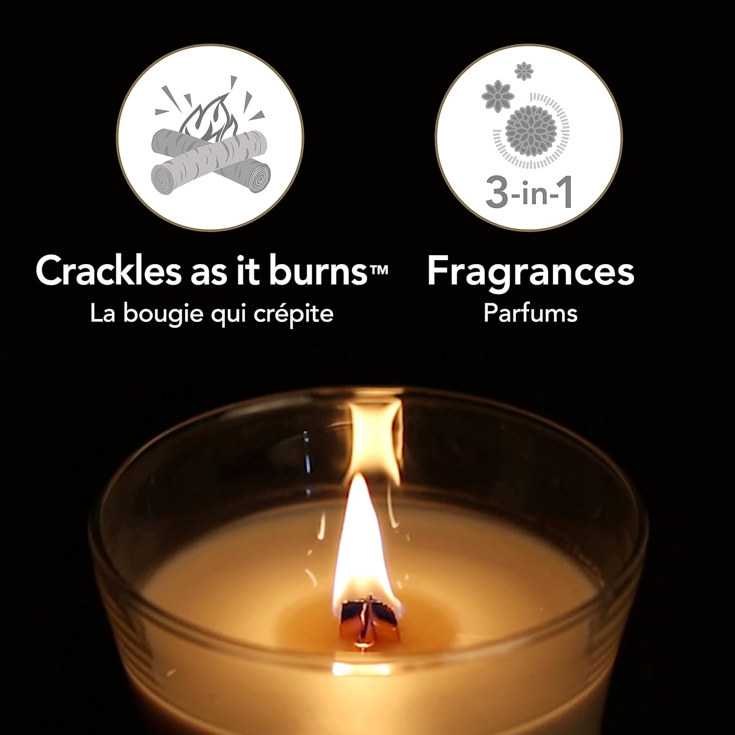 Thumbnail 2 de WoodWick Trilogy grande bougie jarre parfumée Séjour au calme – Lavande relaxante, Sel marin & Coton, Thé blanc et Jasmin