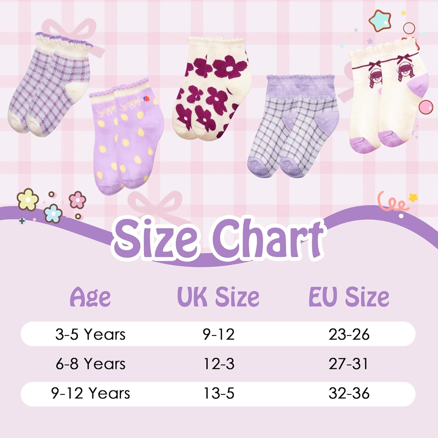 Thumbnail 6 de Zzxlw Girls Socks Athletic Fashion White Double Stripe Frilly Socks – 10 Pairs