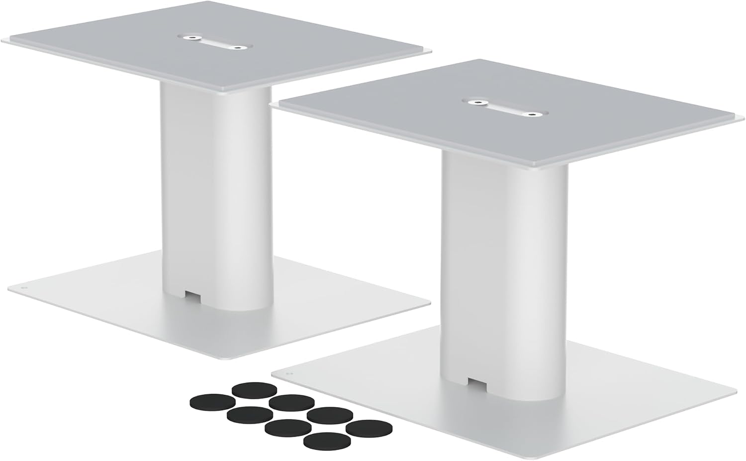 Detalle de suptek Desktop Speaker Stands Mount Set 157mm for Bookshelf Speakers – White SDM003MW