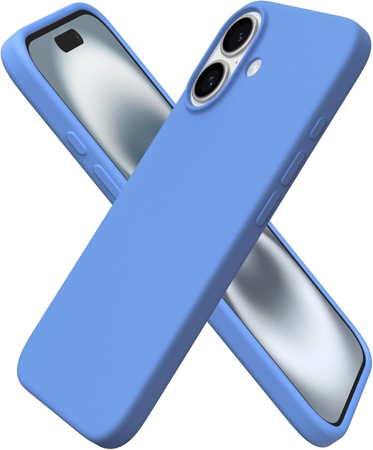 Thumbnail 6 de ORNARTO iPhone 16 6.1" Case in Slim Liquid Silicone (Chalk Pink) – Full Coverage Soft Gel Rubber