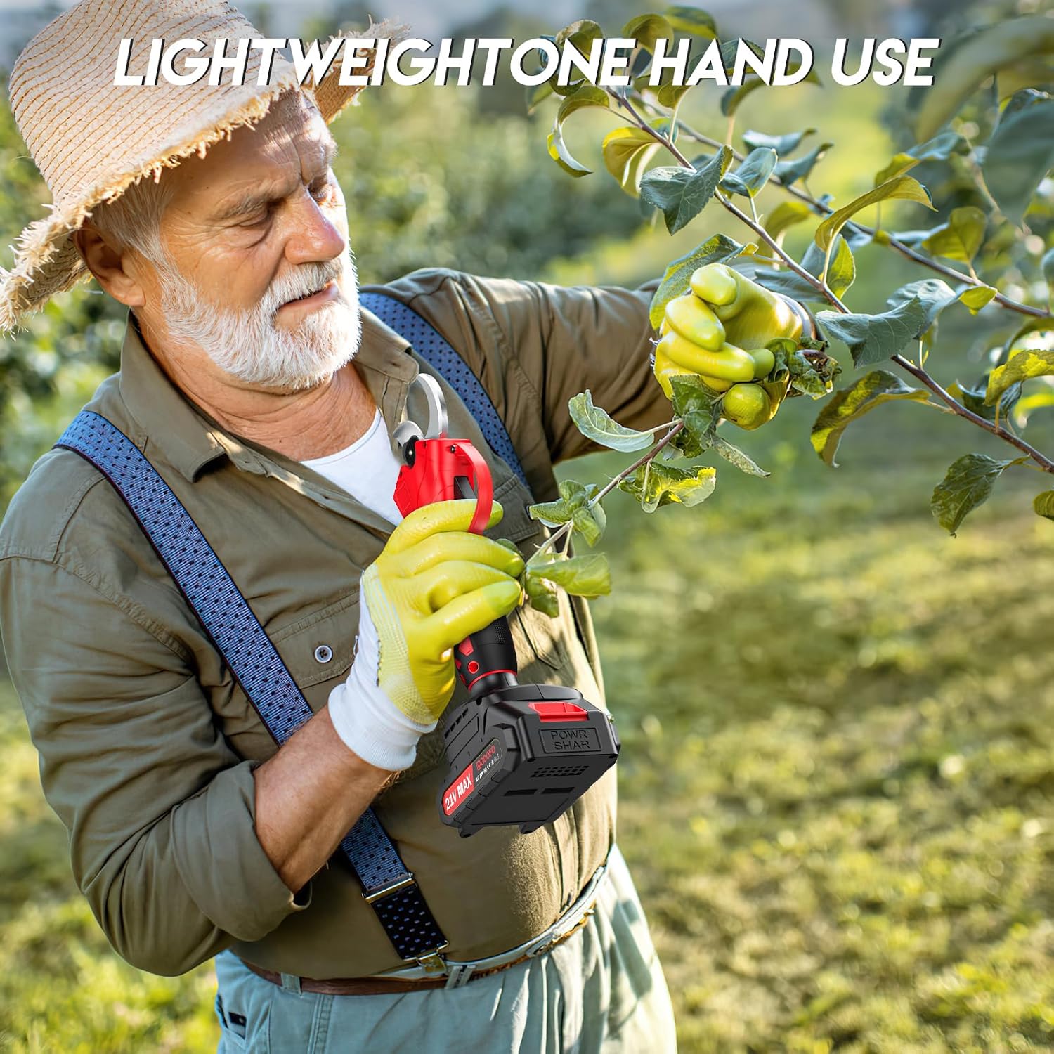 Detalle de MODOFO Electric Pruning Shears, 1.4-Inch Cordless Cutter with LCD Display