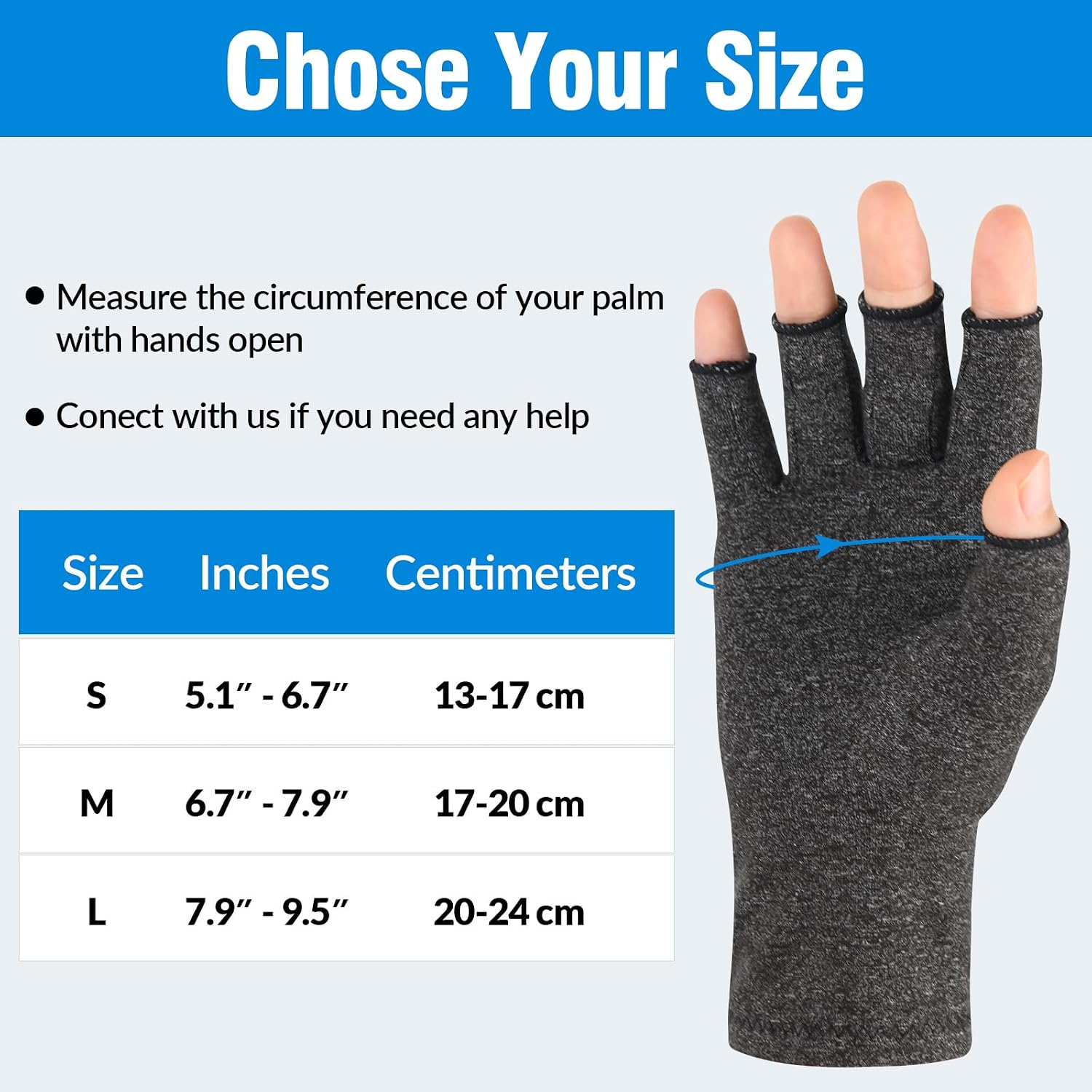 Thumbnail 5 de AovYoo Fingerless Arthritis Compression Gloves 2 pairs