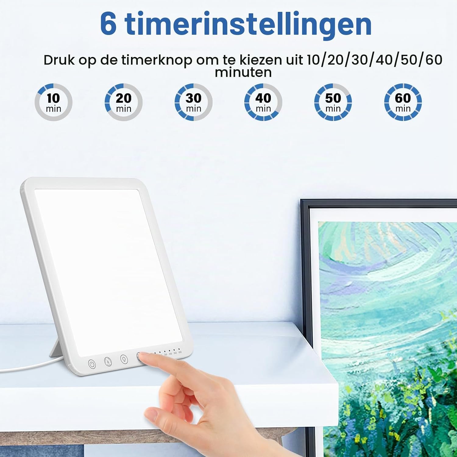 Detalle 2 de OHFAMO daglichtlamp 10.000 lux met 3 kleurtemperaturen en dimfunctie
