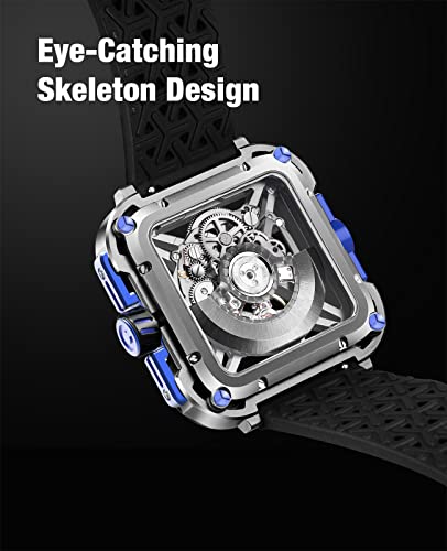 Thumbnail 1 de CIGA Design X Series SUV reloj automático hombre esqueleto de cristal de zafiro (Titanio Azul)
