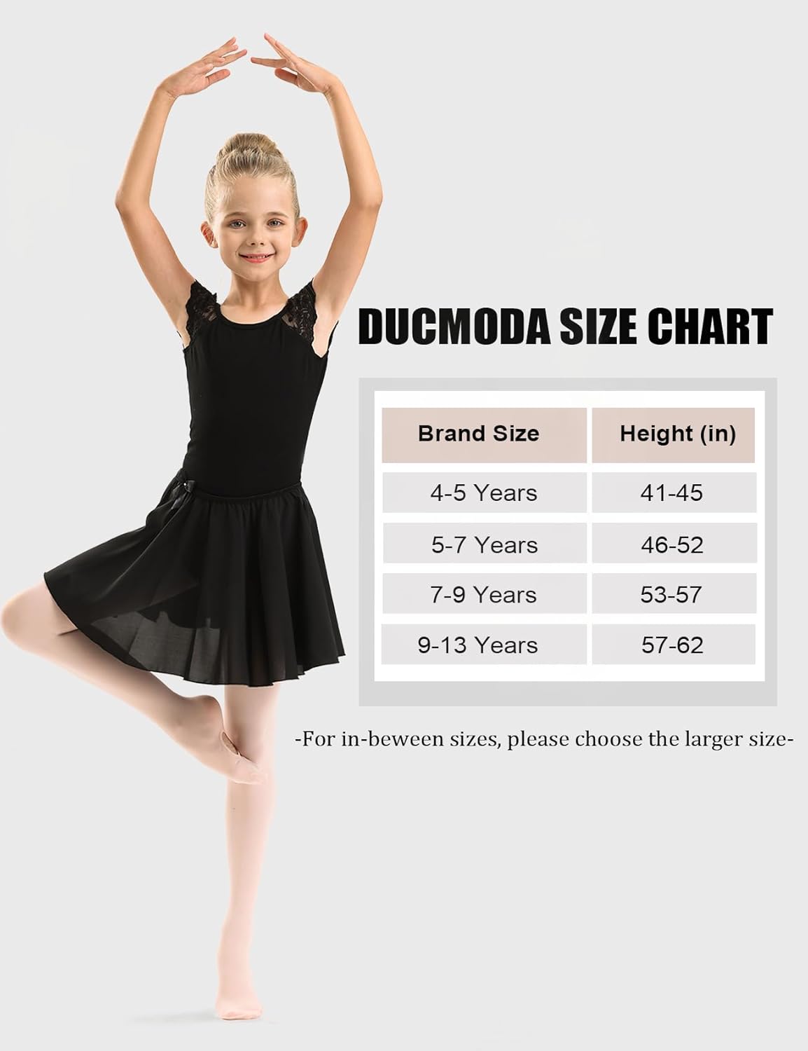 Detalle de DUCMODA collant convertibili da danza per ragazze (2-in-1) con apertura sul piede