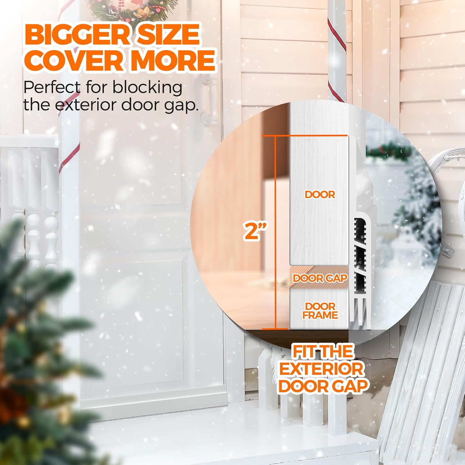 Detalle 2 de Holikme 41-Inch Door Draft Stopper, White Silicone Adhesive Seal