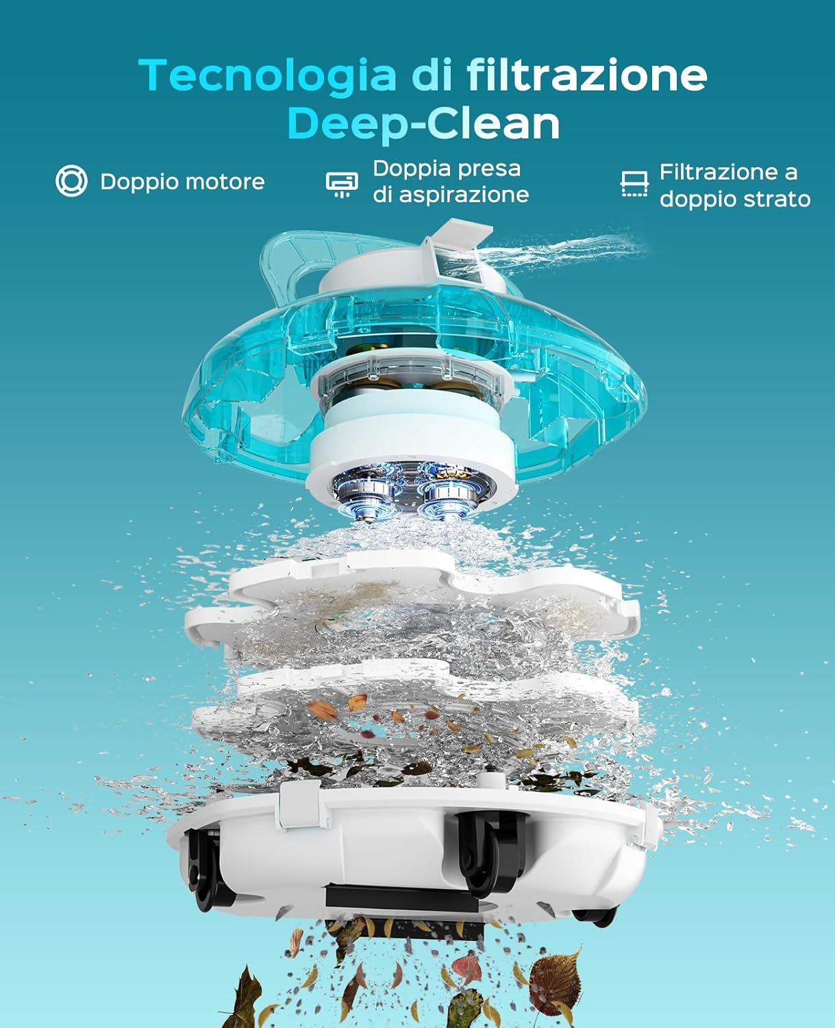 Detalle de WINNY POOL CLEANER Winny 200P: Robot Piscina Senza Fili per Piscine Fuori Terra