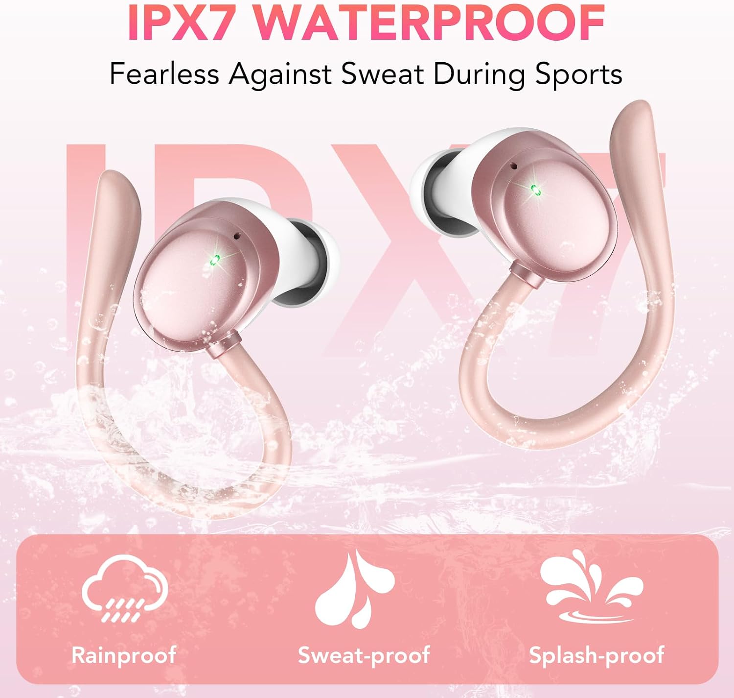 Thumbnail 6 de KT1 Ear Buds: Wireless Earbuds with Earhook, Bluetooth 5.3, Deep Bass and Real‑Time LED Display