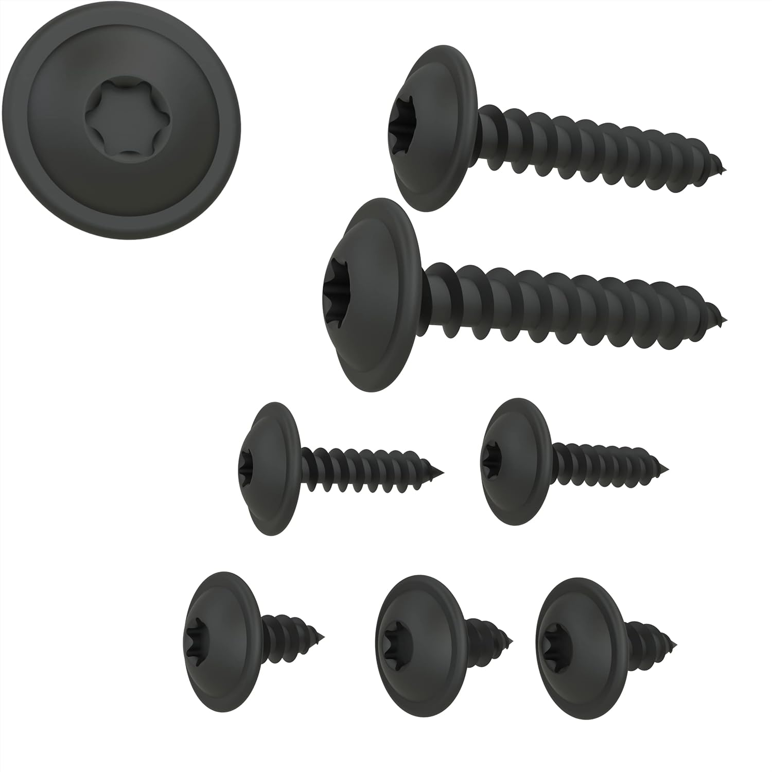 Detalle de 100 AUPROTEC Viti autofilettanti 4,2 x 25 mm TORX mezza tonda flangiata zincata nera DIN 7049