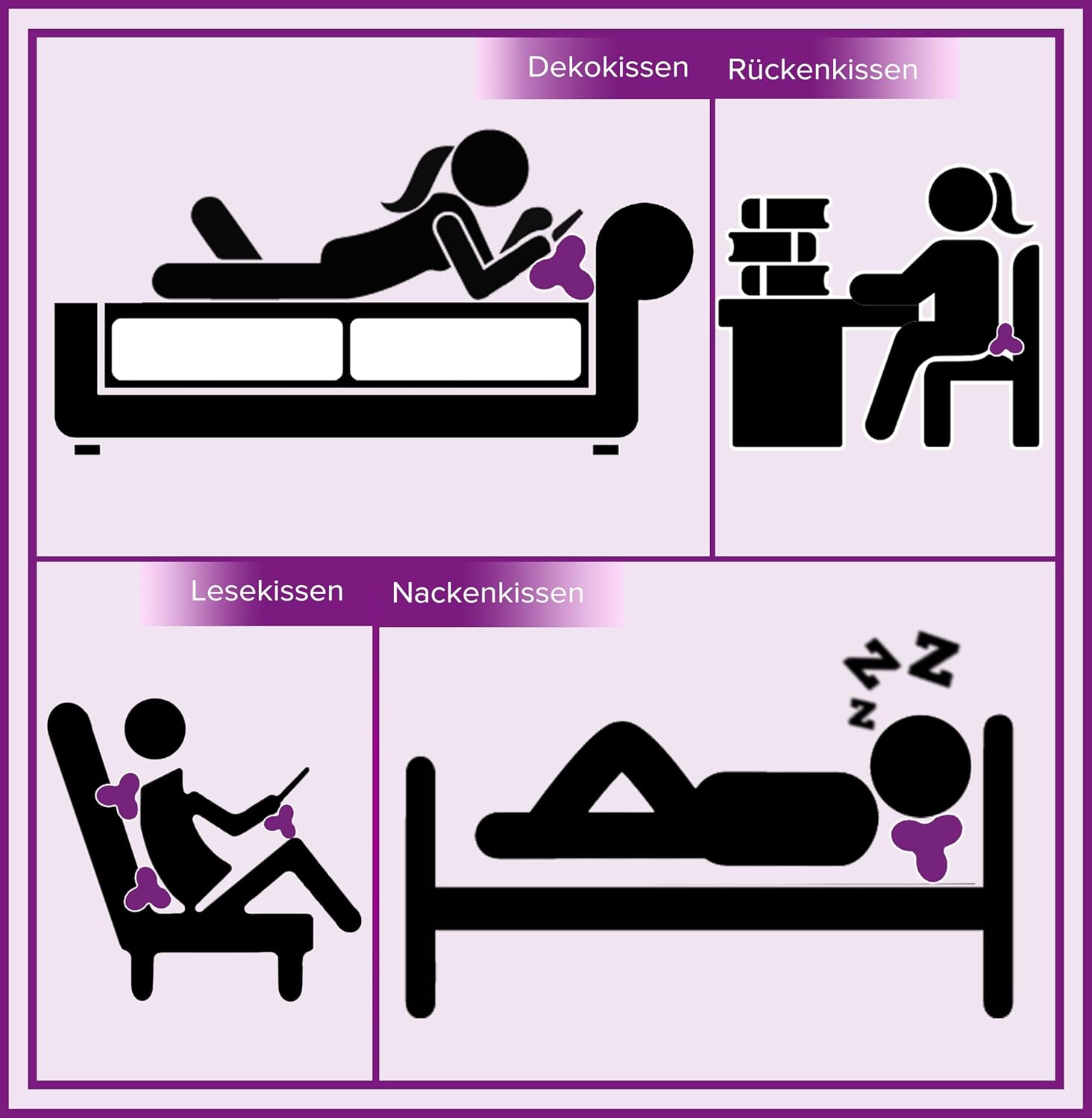 Thumbnail 4 de Leseknochen Nackenkissen „Blätter“ – handgestopft, waschbar & vielseitig als Nackenrolle
