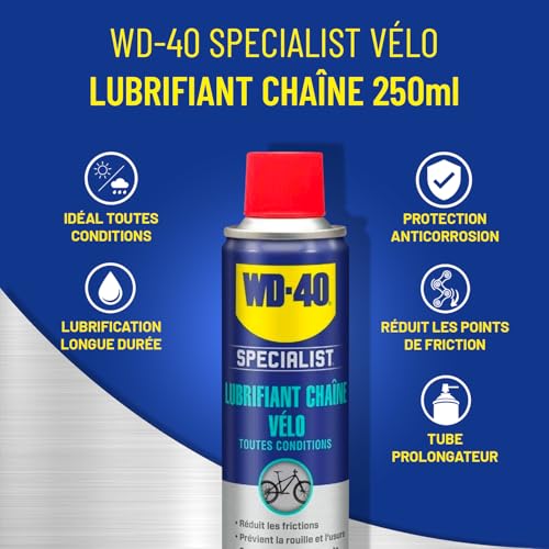 Detalle de WD-40 Specialist Lubrifiant Chaîne Vélo Toutes Conditions 250 ml