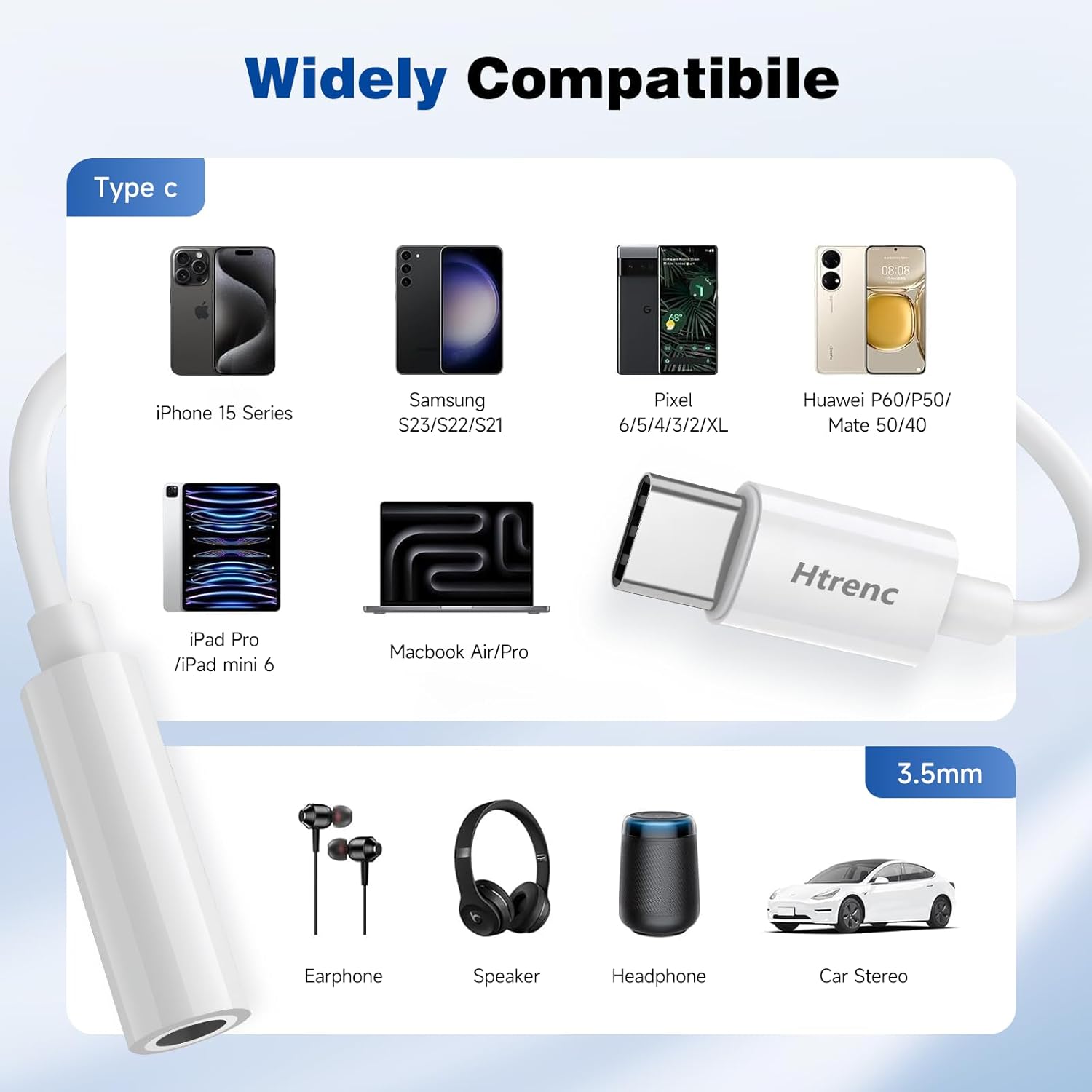 Thumbnail 2 de USB C to 3.5mm Headphone Jack Adapter 2-Pack