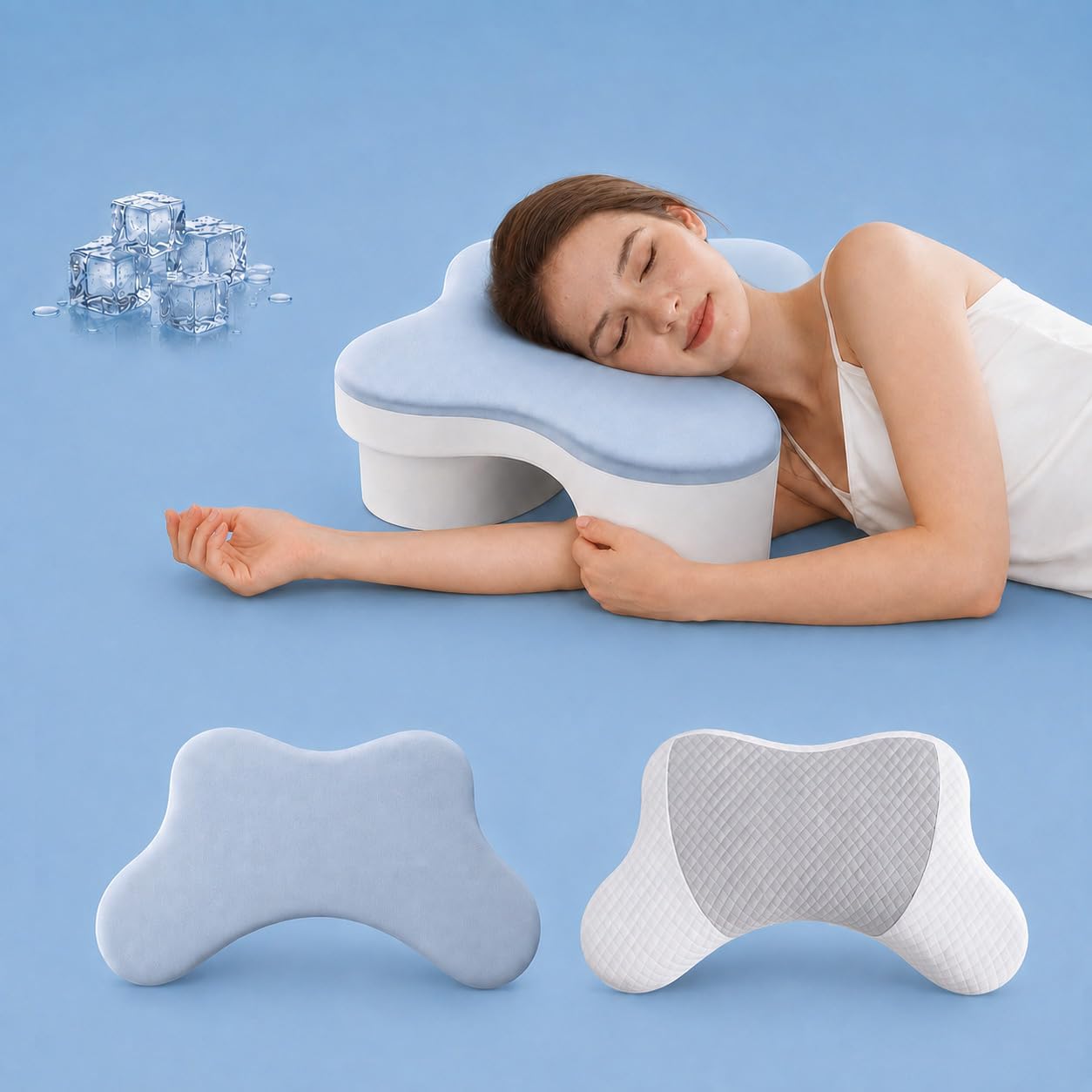 Detalle de MONSAO rx002 Side Sleeper Pillow with Arm Hole, Memory Foam & Extra Pillowcase