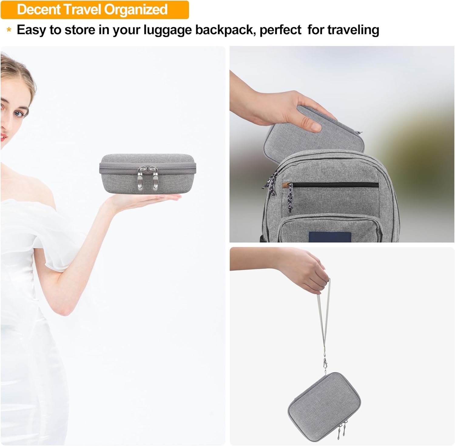 Detalle 2 de Elonbo carrying case for HP Sprocket 2x3 portable instant photo printer (grey)