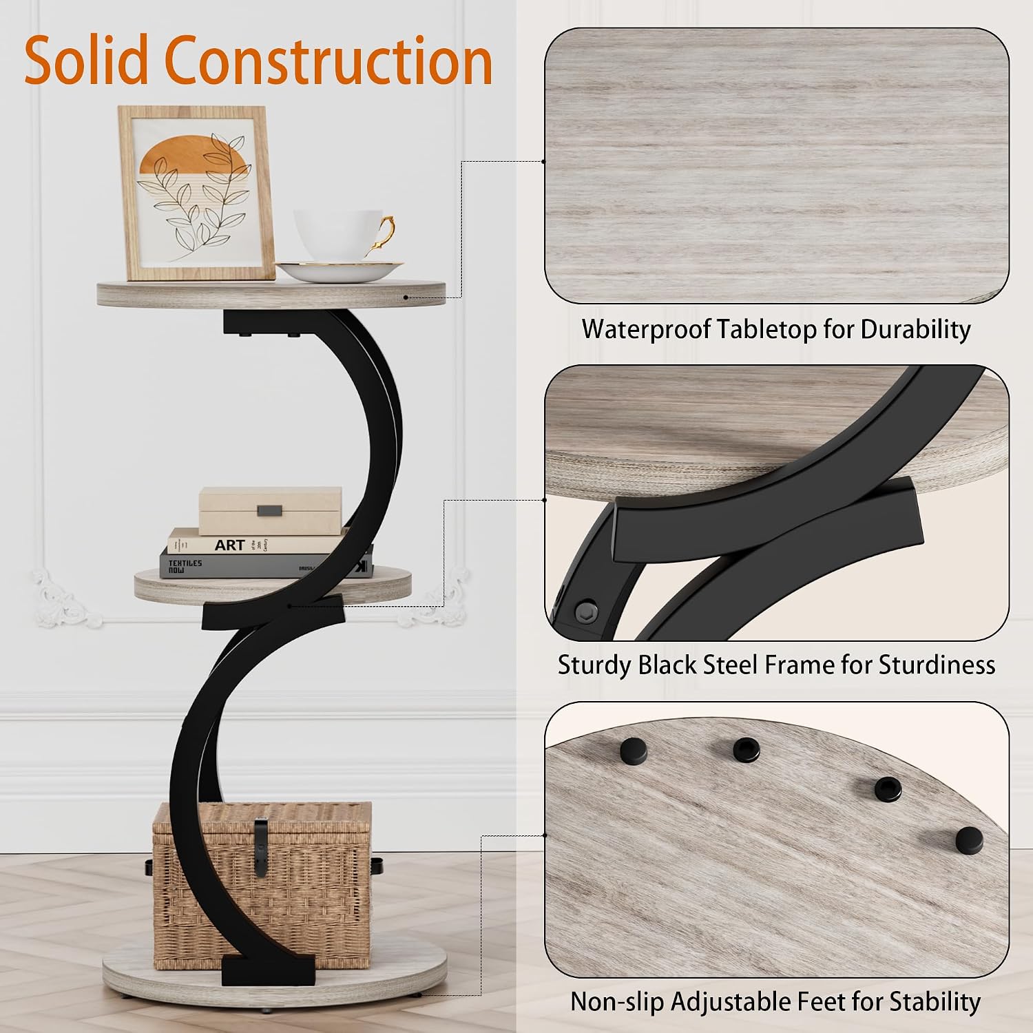 Detalle 1 de JUSTOGO Side Table, 3-Tier