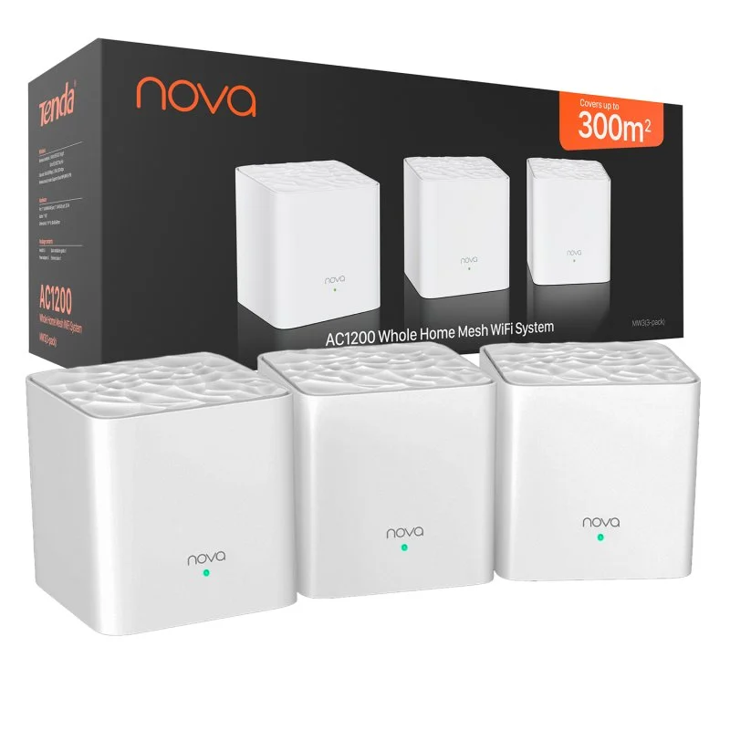 Detalle de Tenda Nova MW3: sistema WiFi Mesh dual band AC1200 de 3 nodos para cubrir hasta 300 m²