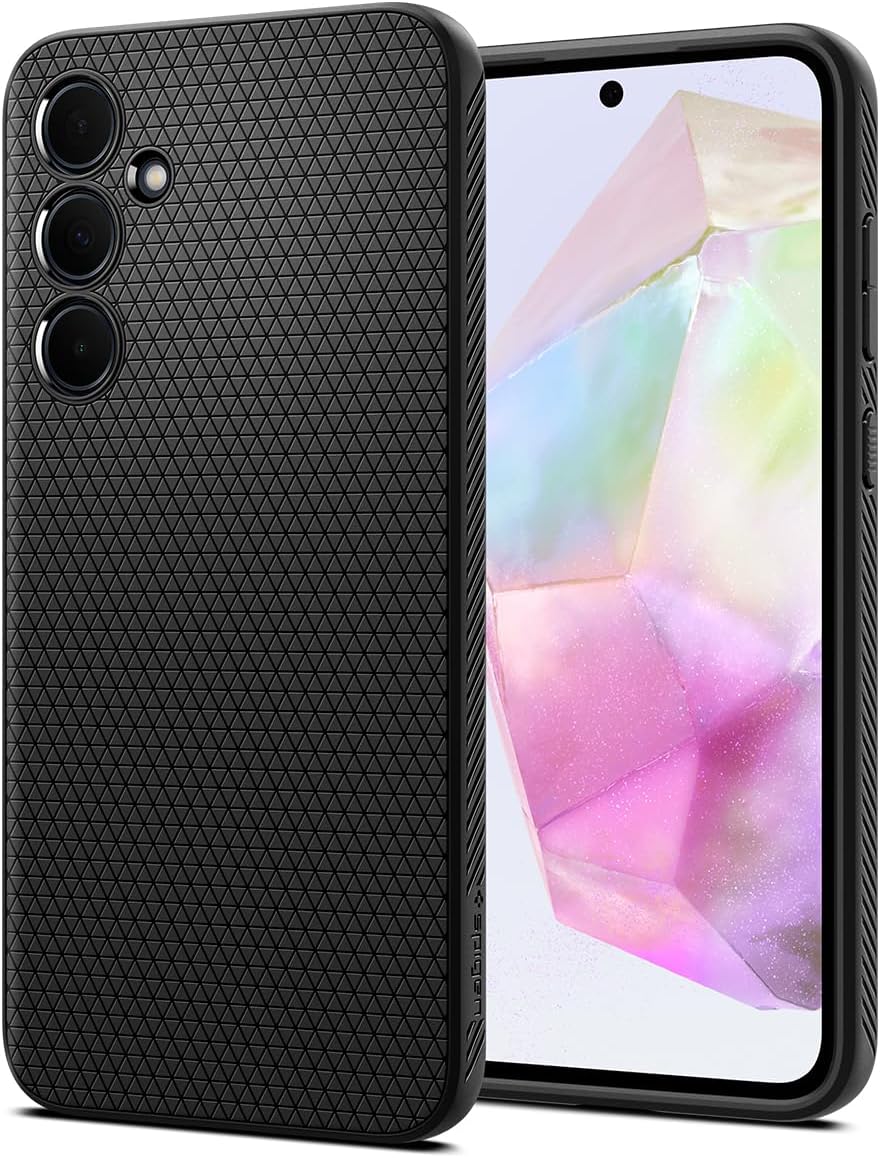 Spigen Liquid Air per Samsung Galaxy A35 5G, cover in TPU nero opaco