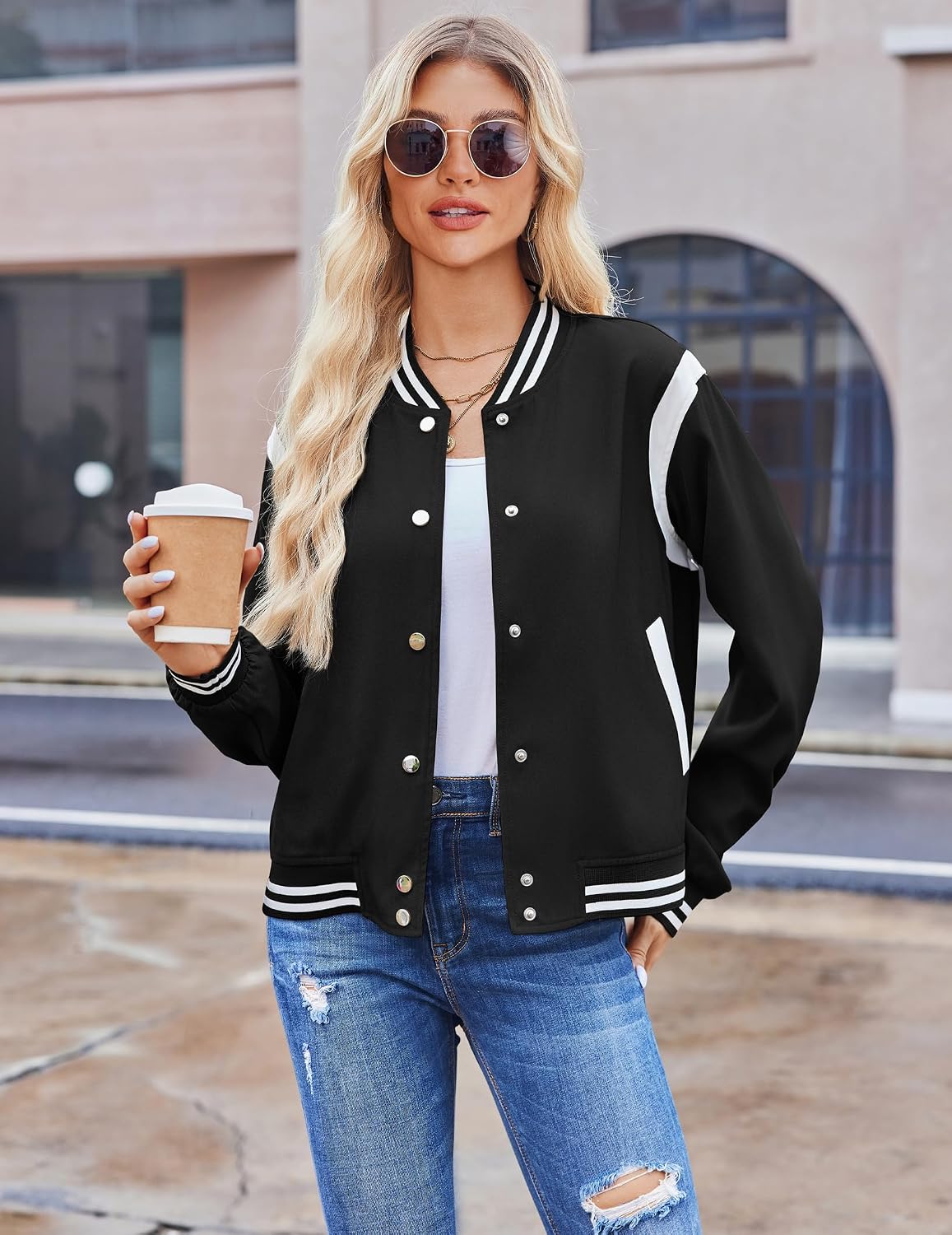 Detalle de Zeagoo Women's Bomber Jacket
