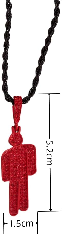 Detalle de AOLIAY Multicoloured Humanoid Diamond Necklace – Stainless Steel with Cubic Zirconia Pendant