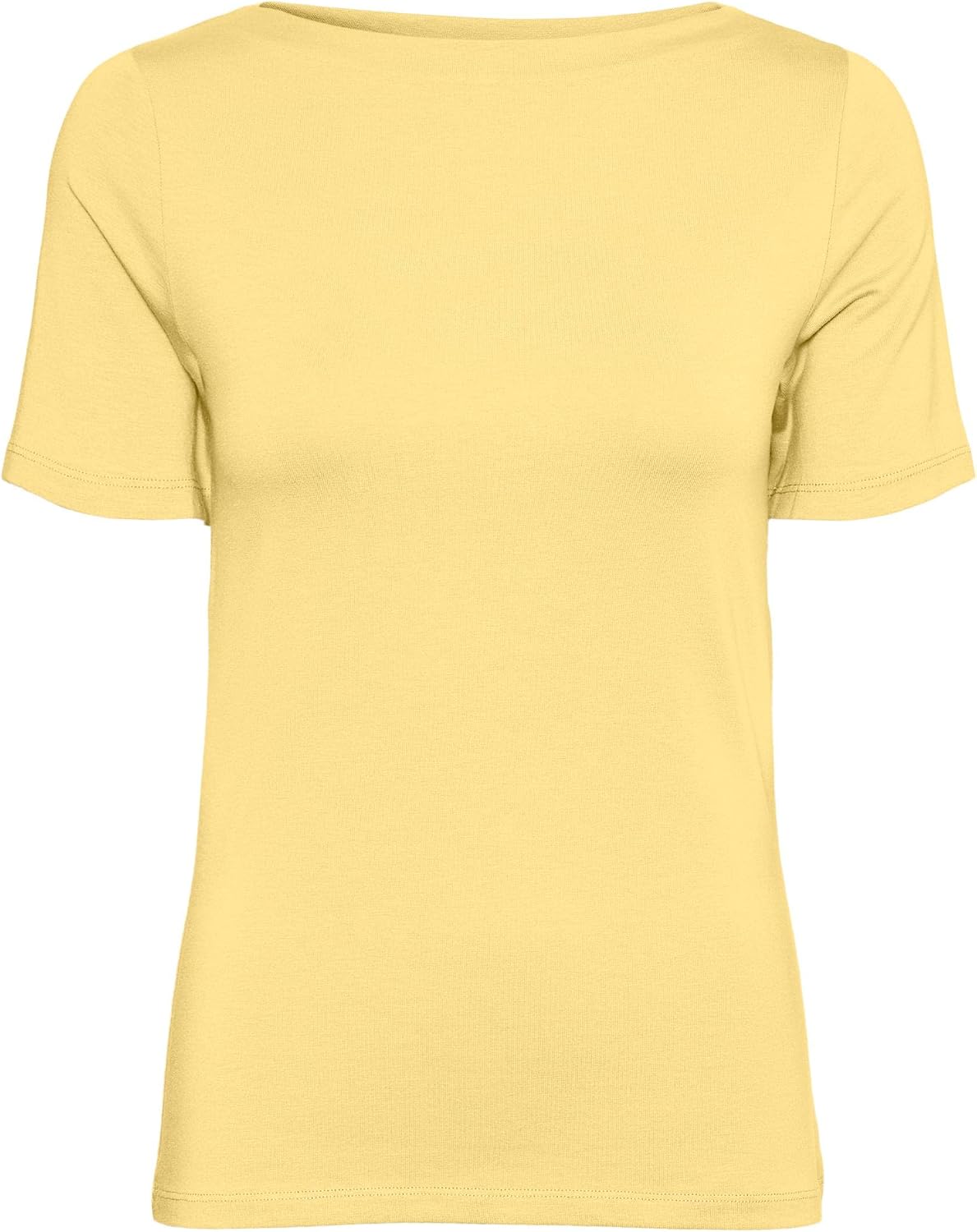 Detalle de VERO MODA Top basic elasticizzato a manica corta con scollo a barca da donna Panda