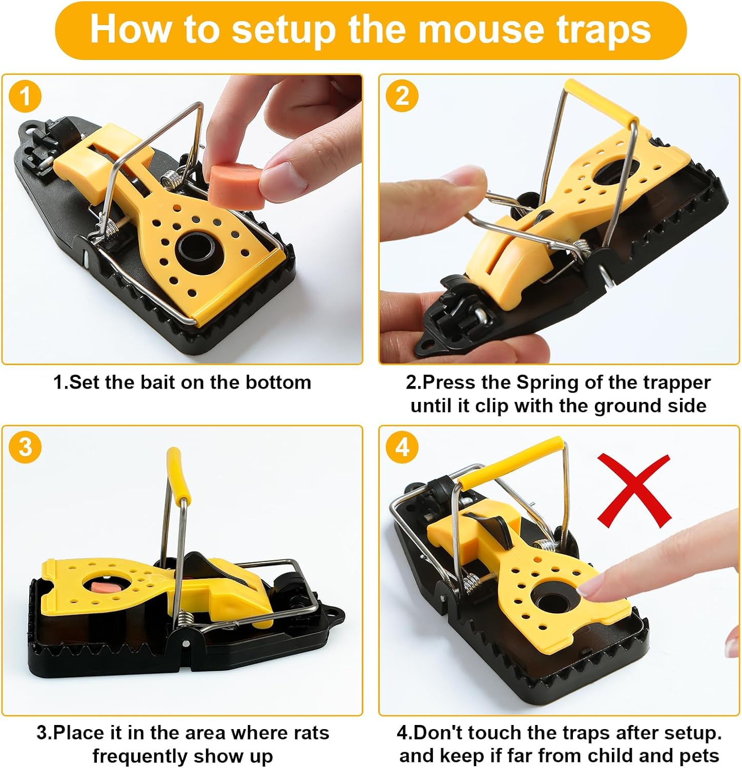 Detalle de JNBGTU 6Pack Humane Rat Traps – High Sensitivity, Indoor & Outdoor Use