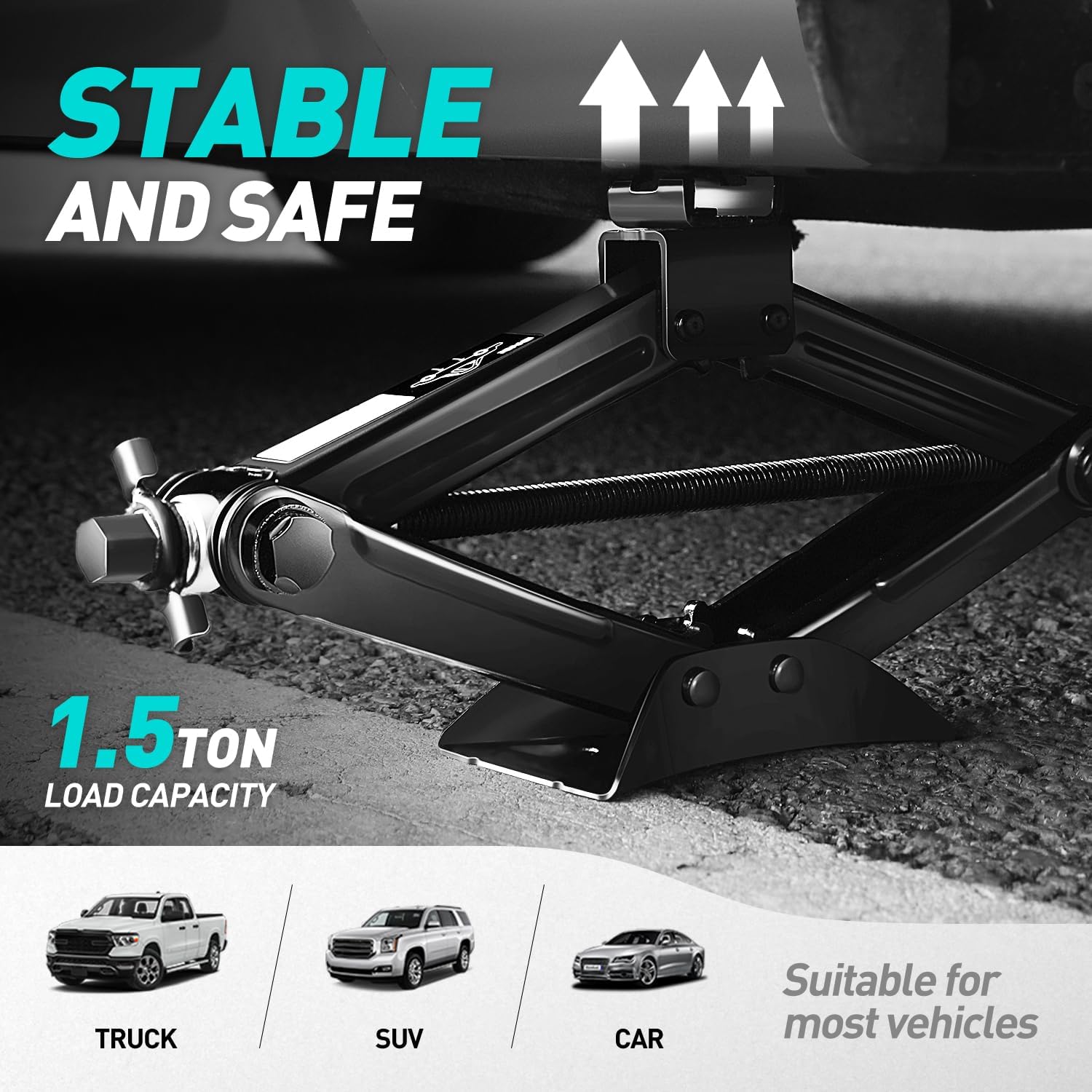 Thumbnail 2 de DNA Motoring Scissor Jack, 1.5-Ton Capacity