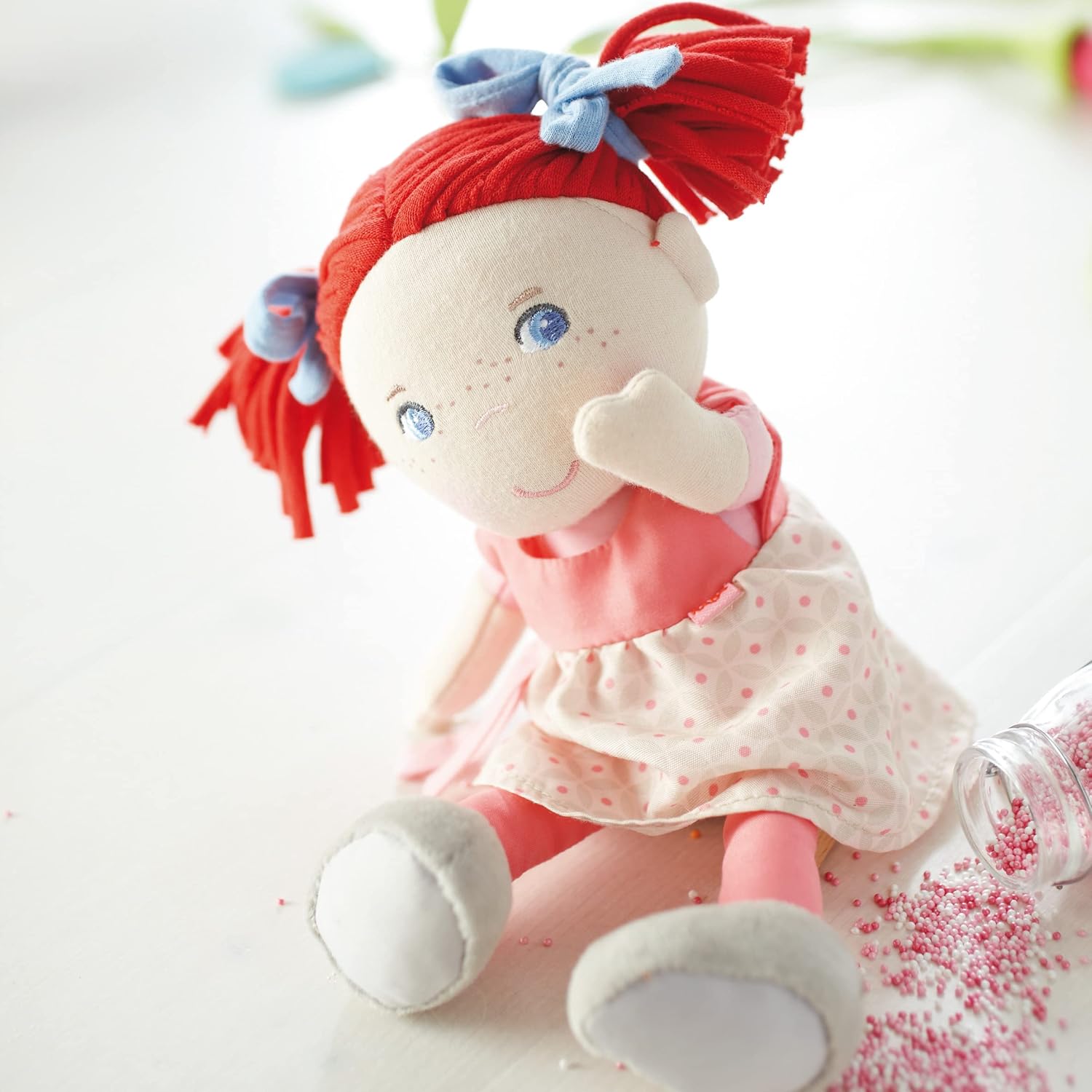 Detalle de HABA Mirli Puppe aus Stoff, weiche Baby-Puppe 6 Monate 🎀