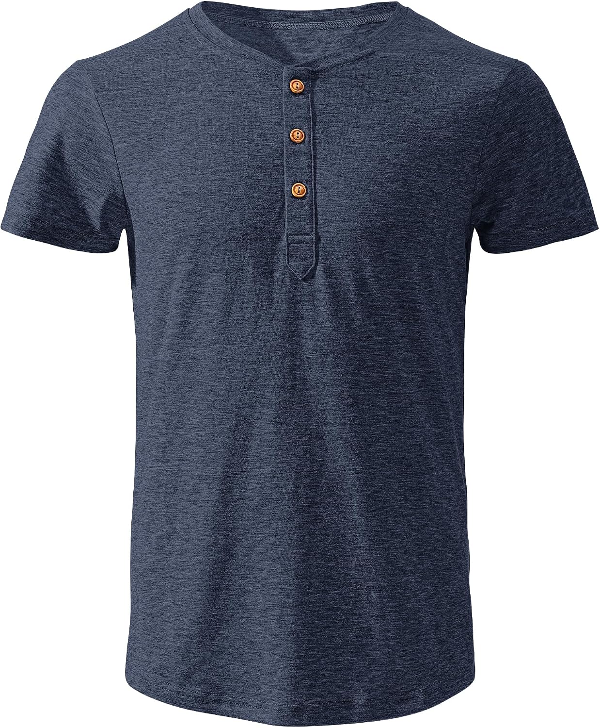 Detalle de TARAINYA Henley Shirt Herren aus Baumwolle – Kurzarm, 3-Knopf-Verschluss, OEKO-TEX, Größen M–4XL