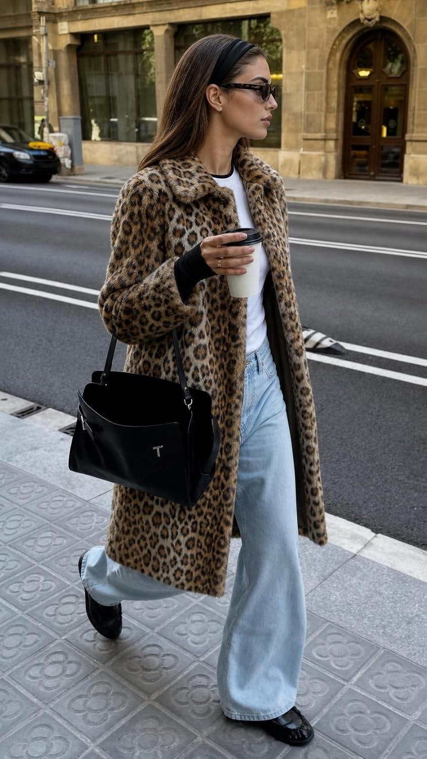 Thumbnail 2 de Bellivera Women’s Long Faux Fur Coat with Fleece Lining, Lapel Collar and Pockets