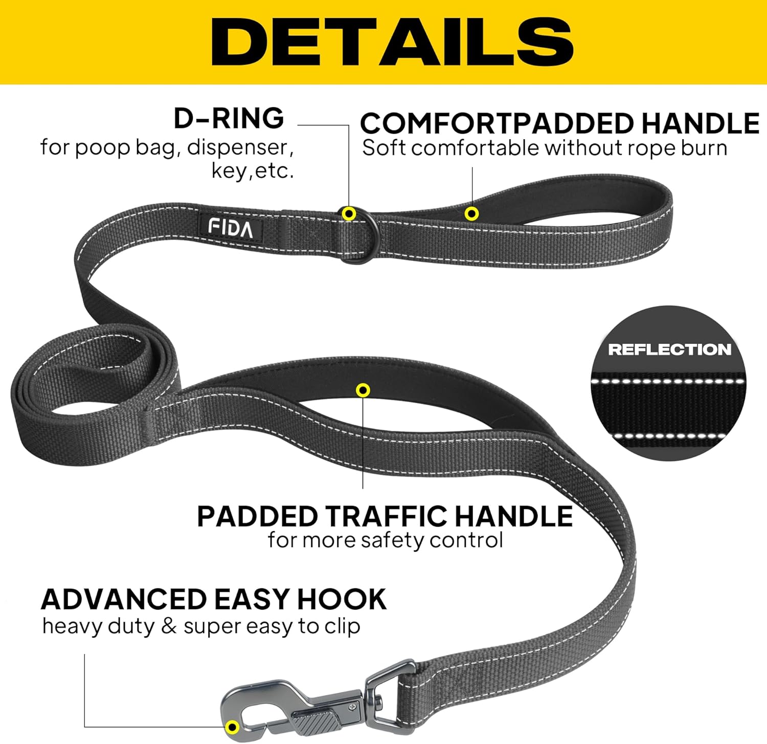 Thumbnail 1 de Fida Heavy Duty Dog Lead, 1.8m