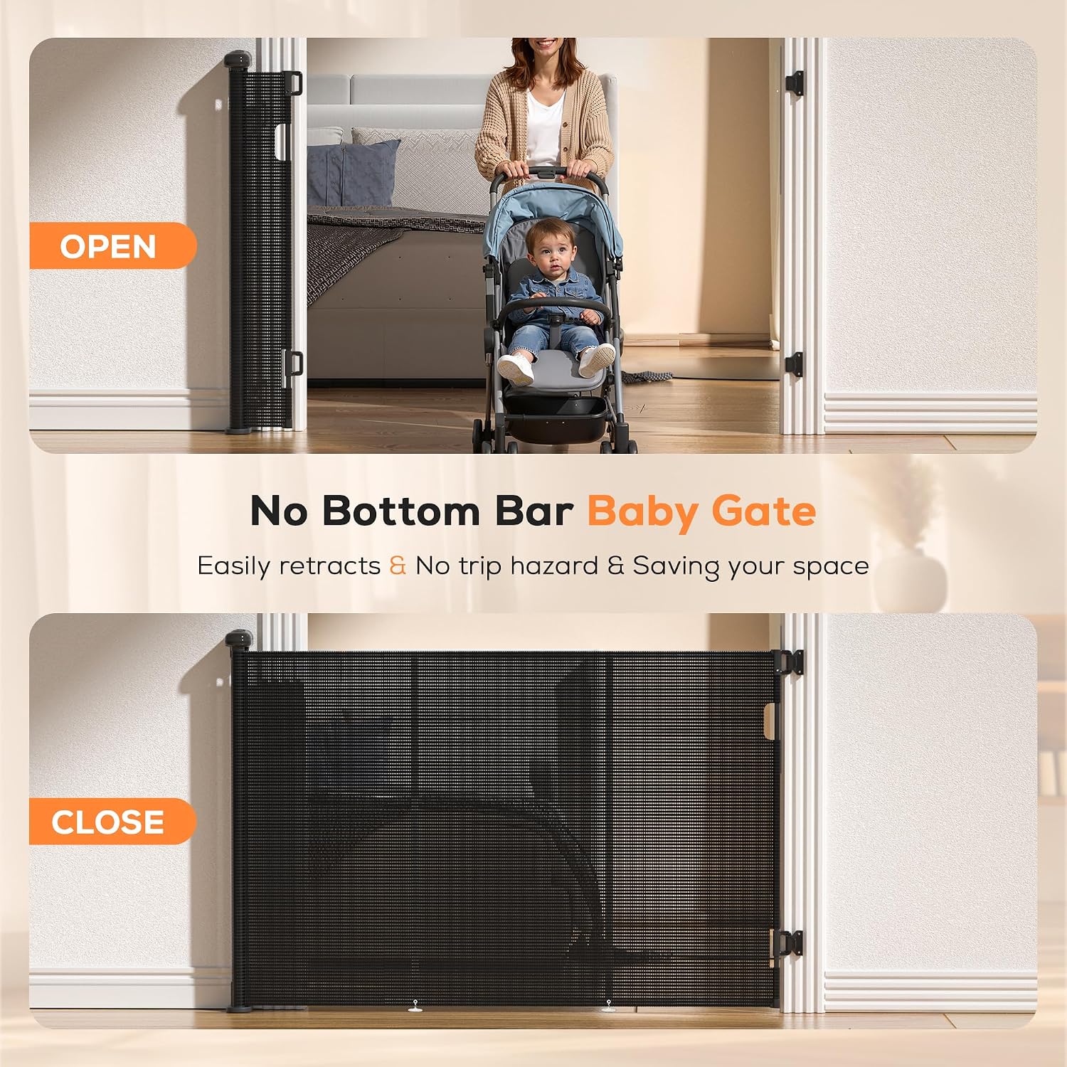Detalle 2 de Mutak Retractable Baby Gate, 42-Inch Tall