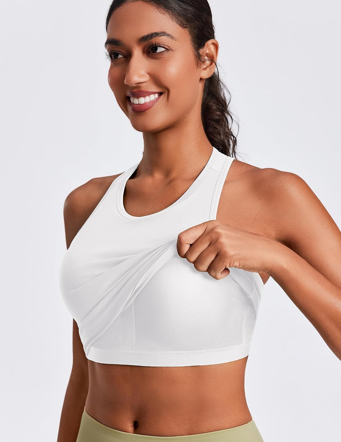 Thumbnail 3 de PINSPARK Workout Tops for Women: Racerback Tank with Built-In Bra