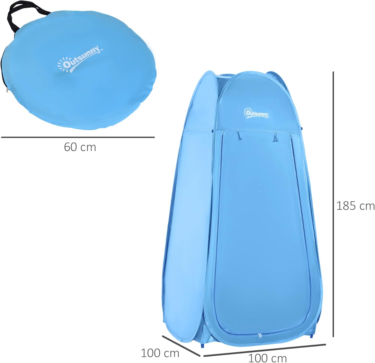 Thumbnail 6 de Tente de Douche Pliable Pop-up Automatique – Cabine d’intimité Portable (100 x 100 x 185 cm) en Polyester