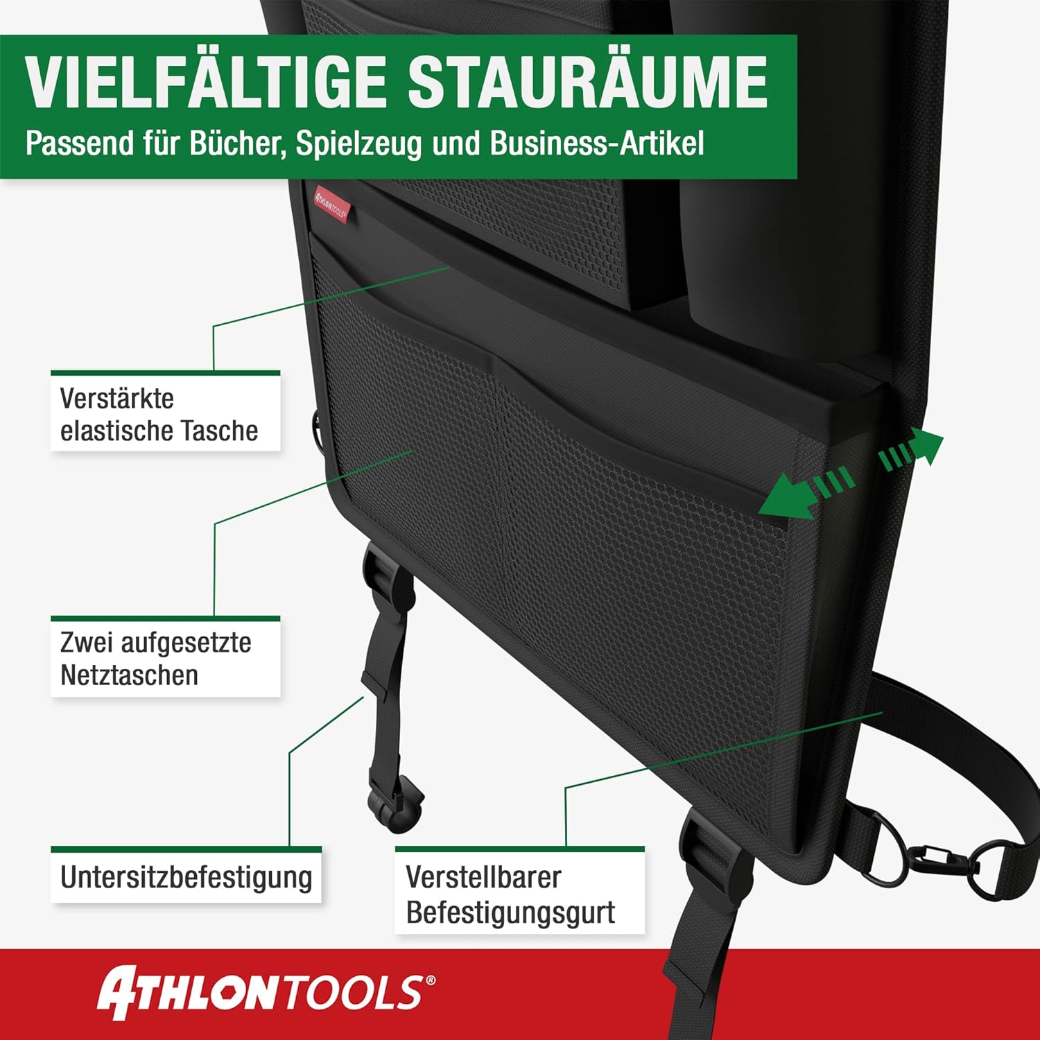 Thumbnail 5 de ATHLON TOOLS Der stabilste Autositz-Organizer mit verstärkter Rückwand und integriertem Tablet-Halter