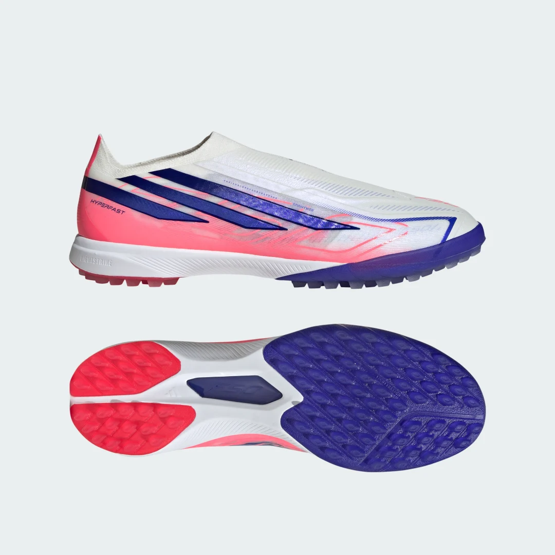 Detalle de Bota de fútbol sin cordones F50 Hyperfast Pro moqueta de Adidas