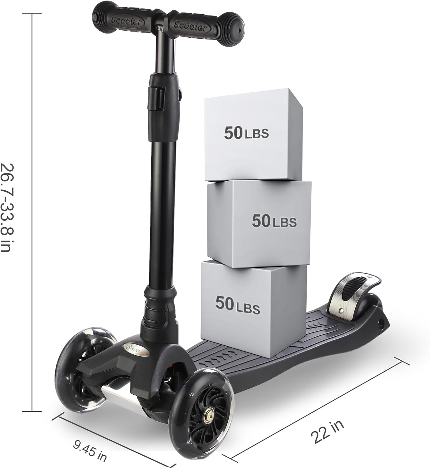 Thumbnail 1 de 3 Wheel Scooter for Kids Ages 3-12 with Light-Up Wheels