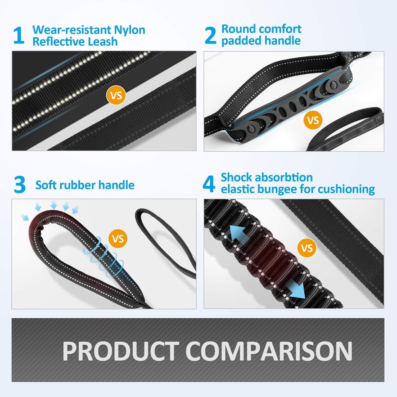 Detalle 2 de IOKHEIRA Bungee Dog Leash 120–150 cm